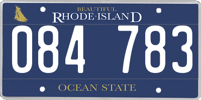 RI license plate 084783