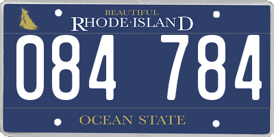 RI license plate 084784