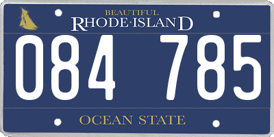 RI license plate 084785