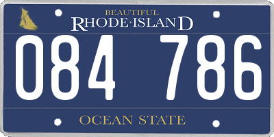 RI license plate 084786