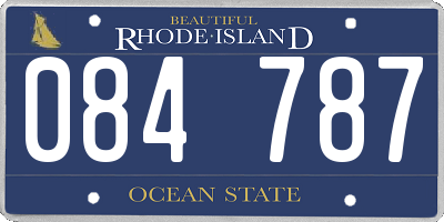 RI license plate 084787