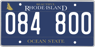 RI license plate 084800
