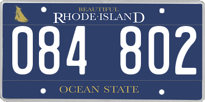 RI license plate 084802