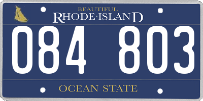 RI license plate 084803