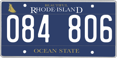 RI license plate 084806