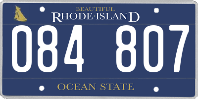 RI license plate 084807