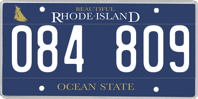 RI license plate 084809