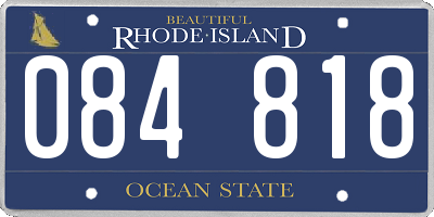 RI license plate 084818