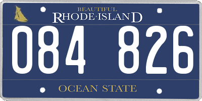 RI license plate 084826