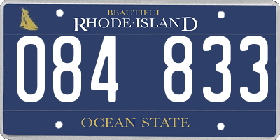 RI license plate 084833