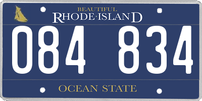 RI license plate 084834