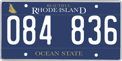 RI license plate 084836