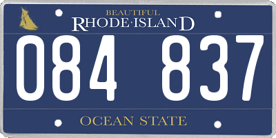 RI license plate 084837