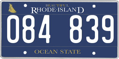 RI license plate 084839