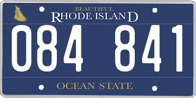 RI license plate 084841