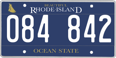 RI license plate 084842