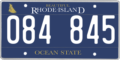 RI license plate 084845