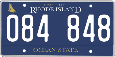 RI license plate 084848