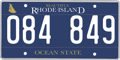 RI license plate 084849