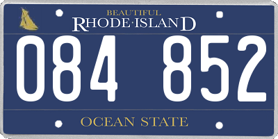 RI license plate 084852