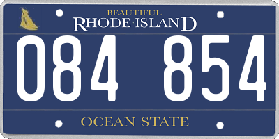 RI license plate 084854