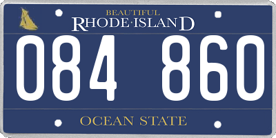 RI license plate 084860