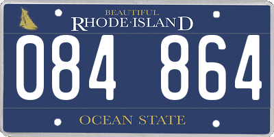 RI license plate 084864