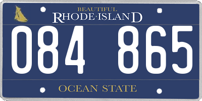 RI license plate 084865