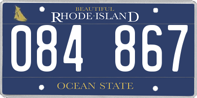 RI license plate 084867