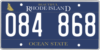 RI license plate 084868