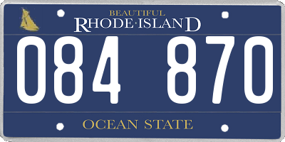 RI license plate 084870