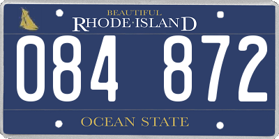 RI license plate 084872