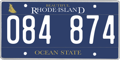 RI license plate 084874