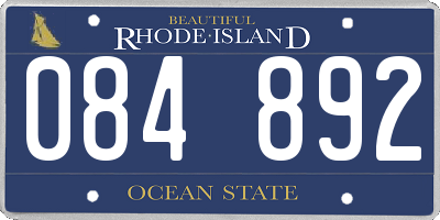 RI license plate 084892
