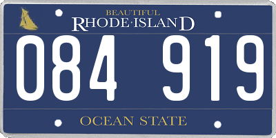 RI license plate 084919