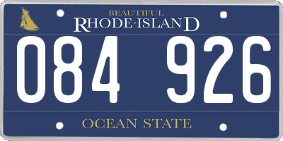 RI license plate 084926