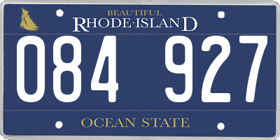RI license plate 084927