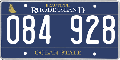 RI license plate 084928