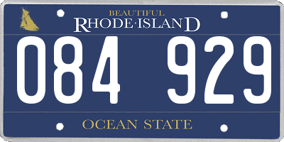 RI license plate 084929