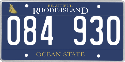 RI license plate 084930