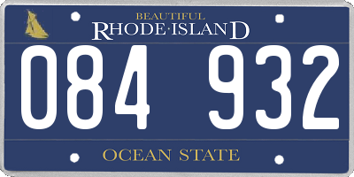 RI license plate 084932