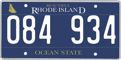 RI license plate 084934