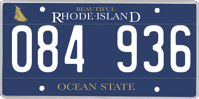 RI license plate 084936