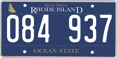 RI license plate 084937
