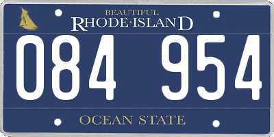 RI license plate 084954