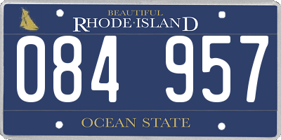 RI license plate 084957