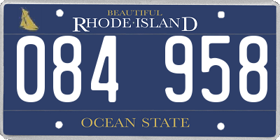 RI license plate 084958