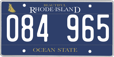 RI license plate 084965