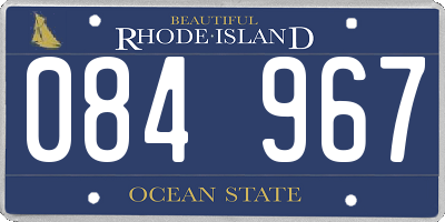 RI license plate 084967