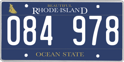 RI license plate 084978